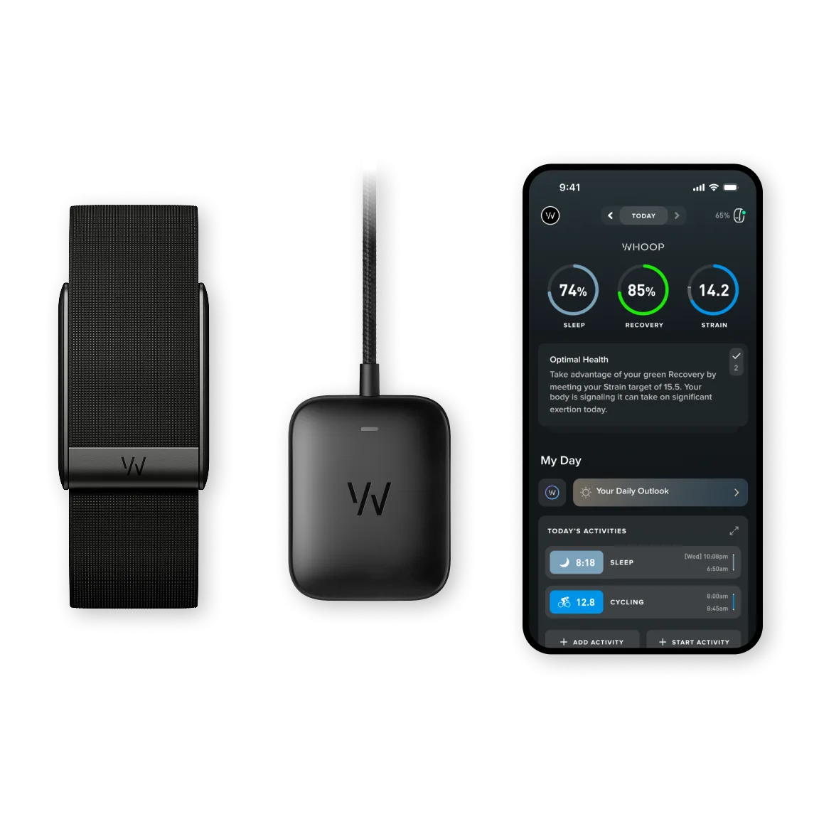 WHOOP One 5.0 Fitness & Health Tracker with 12-Month Membership Included